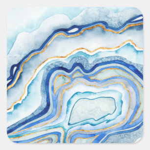Cobalt Agate II Quadratischer Aufkleber