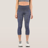 Cobalt Alligator Textur drucken Capri Leggings (Vorderseite)