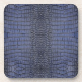 Cobalt Alligator Textur drucken Getränkeuntersetzer (Vorderseite)