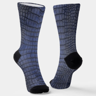 Cobalt Alligator Textur drucken Socken