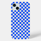 Cobalt and cream checkerboard pattern Case-Mate iPhone hülle (Rückseite)