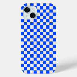 Cobalt and cream checkerboard pattern Case-Mate iPhone hülle