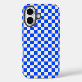 Cobalt and cream checkerboard pattern Case-Mate iPhone hülle (Rückseite)