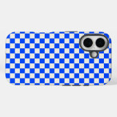 Cobalt and cream checkerboard pattern Case-Mate iPhone hülle (Rückseite (Horizontal))