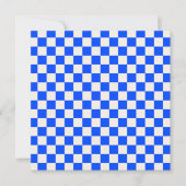 Cobalt and cream checkerboard pattern dankeskarte (Vorderseite)