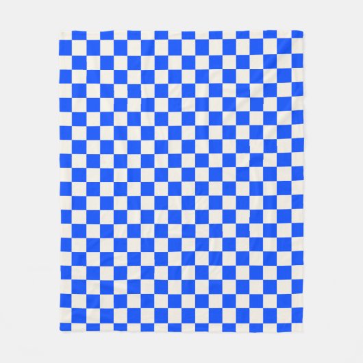 Cobalt and cream checkerboard pattern fleecedecke (Vorderseite)