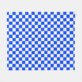 Cobalt and cream checkerboard pattern fleecedecke (Vorderseite (Horizontal))