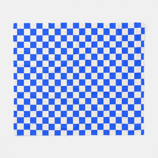 Cobalt and cream checkerboard pattern fleecedecke (Vorderseite (Horizontal))