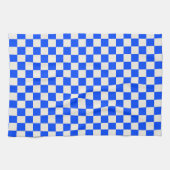 Cobalt and cream checkerboard pattern geschirrtuch (Horizontal)