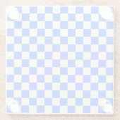 Cobalt and cream checkerboard pattern glasuntersetzer (Rückseite)