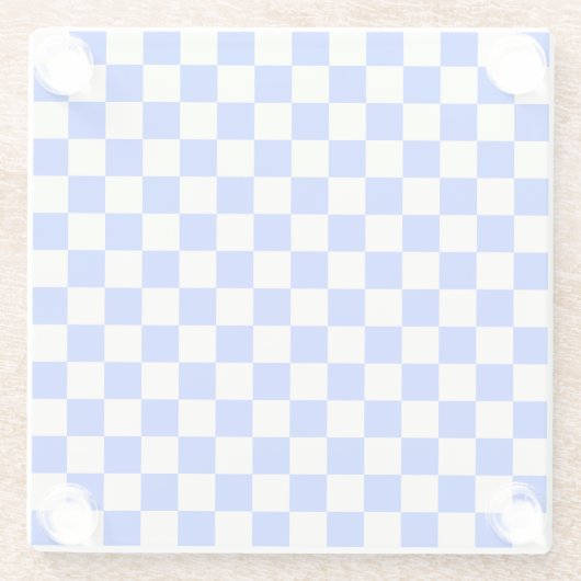 Cobalt and cream checkerboard pattern glasuntersetzer (Rückseite)