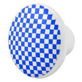Cobalt and cream checkerboard pattern keramikknauf (Rechts)