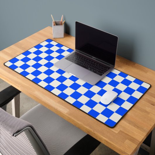 Cobalt and cream checkerboard pattern schreibtischunterlage (Büro 2)