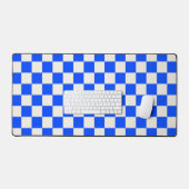 Cobalt and cream checkerboard pattern schreibtischunterlage (Tastatur & Maus)