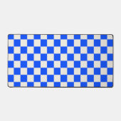Cobalt and cream checkerboard pattern schreibtischunterlage (Vorderseite)