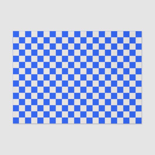 Cobalt and cream checkerboard pattern seidenpapier (Vorderseite)