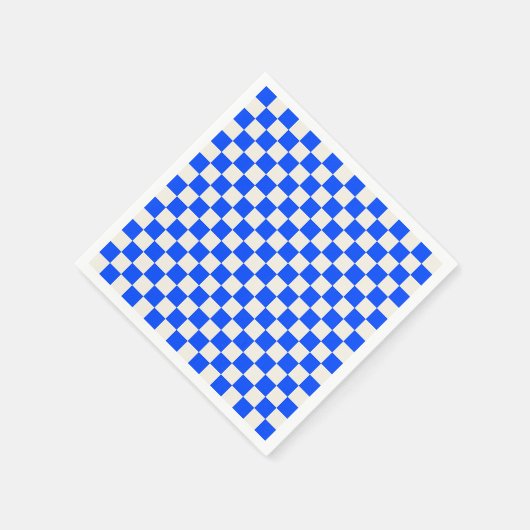Cobalt and cream checkerboard pattern serviette (Ecke)