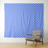 Cobalt and cream checkerboard pattern wandteppich (Beispiel (Horizontal))