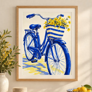 Cobalt Bicycle Sonntag Kunstprint Poster