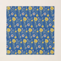 Cobalt Blau und Gelb Sonnenblumenmuster