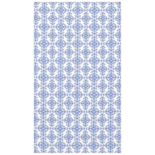 Cobalt Blau und Weiß Floral Damask Style Muster Tischdecke (Vorderseite)