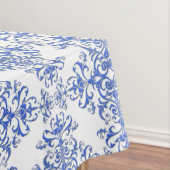 Cobalt Blau und Weiß Floral Damask Style Muster Tischdecke (Beispiel)