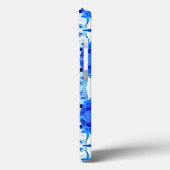 Cobalt Blau-Weiß-Batik-Muster Case-Mate iPhone Hülle (Rückseite / Links)