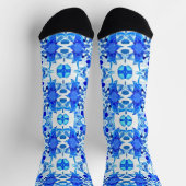 Cobalt Blau-Weiß-Batik-Muster Socken (Oben)