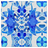 Cobalt Blau-Weiß-Batik-Muster Stoff (Nahaufnahme)