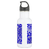 Cobalt Blau-Weiß-Muster Trinkflasche (Rückseite)