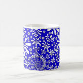 Cobalt Blau-weiße Fun-Blütenmuster Kaffeetasse (Mittel)