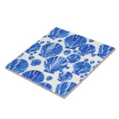Cobalt Blau-weiße Muscheln Keramik Tile Fliese (Seite)