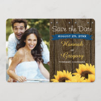 COBALT BLAUE RUSTISCHE SONNENBLUMENKARTE SAVE THE 