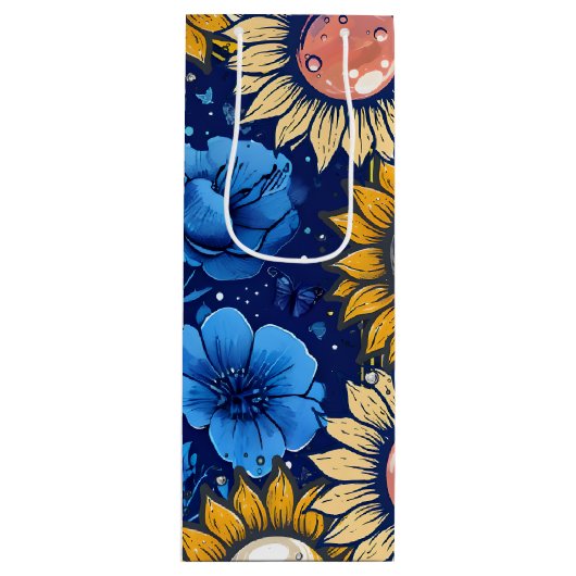 Cobalt Bloom  Geschenktüte Für Weinflaschen (Vorderseite)