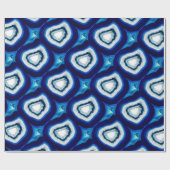Cobalt Blue Agate Wrapping Paper Geschenkpapier (Flach)