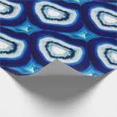 Cobalt Blue Agate Wrapping Paper Geschenkpapier (Ecke)