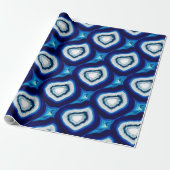 Cobalt Blue Agate Wrapping Paper Geschenkpapier (Ungerollt)