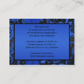 Cobalt Blue and Black Damask Enclosure Card II Begleitkarte (Rückseite)