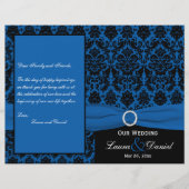 Cobalt Blue and Black Damask Wedding Program (Vorderseite)