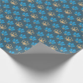 Cobalt Blue and Gold Fleur Gift Wrap - Majestic Geschenkpapier (Ecke)