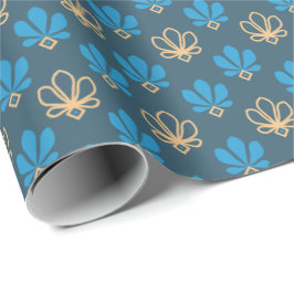 Cobalt Blue and Gold Fleur Gift Wrap - Majestic Geschenkpapier