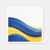 Cobalt Blue and Lemon Yellow Modern Waves Serviette (Vorderseite)