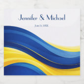 Cobalt Blue and Lemon Yellow Modern Wedding Alkoholflaschenetikett (Einzelnes Label)