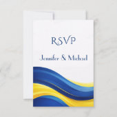 Cobalt Blue and Lemon Yellow RSVP Wedding  Karte (Vorderseite)