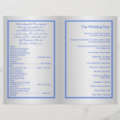Cobalt Blue and Silver Floral Wedding Program (Rückseite)