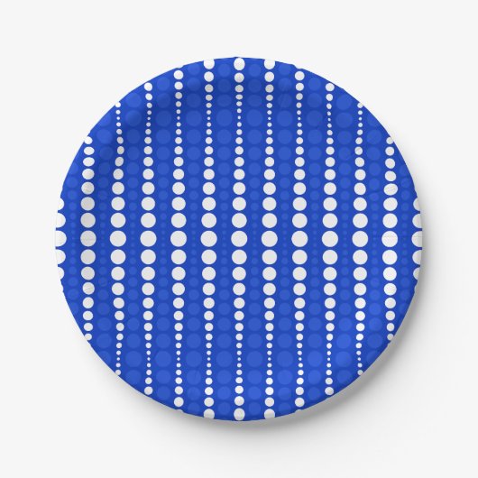 Cobalt Blue and White Polka Dots Paper Plate Pappteller (Vorderseite)
