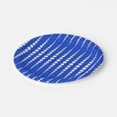 Cobalt Blue and White Polka Dots Paper Plate Pappteller (Schrägansicht)