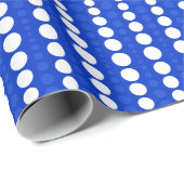 Cobalt Blue and White Polka Dots Wrapping Paper Geschenkpapier (Rolleneckpunkt)