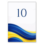 Cobalt Blue and Yellow Modern Wedding Table Number Tischnummer (Vorderseite)