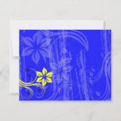 Cobalt Blue and Yellow Wedding Reception Card Einladung (Rückseite)